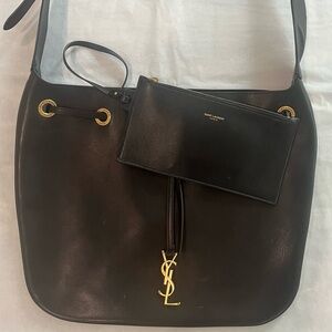 Saint Laurent Black and Gold Shoulder Bag